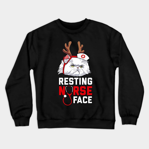 Resting Nurse Face T shirt For Cat Lady Crewneck Sweatshirt by TeeAbe